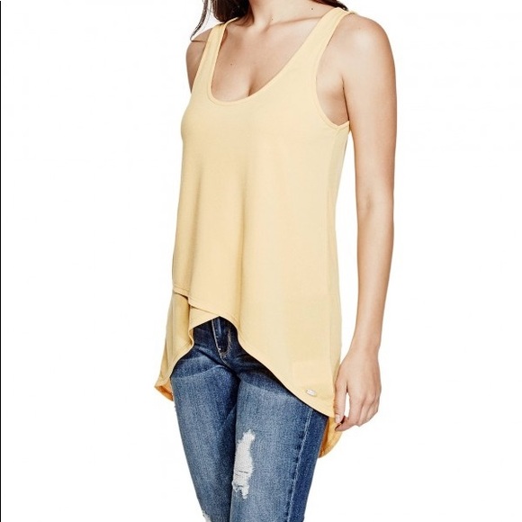 Guess Tops - NWT - GUESS Colette Ladder Back Tunic Top- Mustard